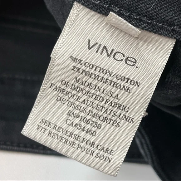 Vince Skinny Jeans Lola Stovepipe Black, Size 29 - Picture 8 of 14